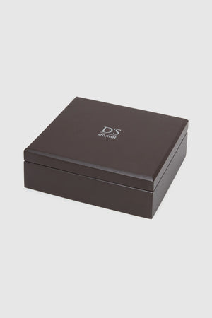 D'S Damat Luxury Men's Accessory Gift Set – Navy Tie, Pocket Square, Cufflinks & Stone Bracelet