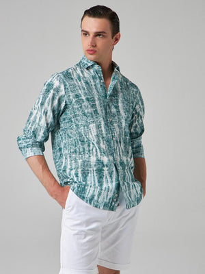 Ds Damat  Green Printed Shirt-D'S DAMAT ONLINE