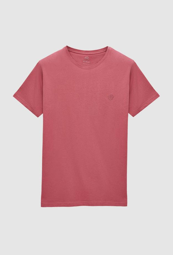 Ds Damat Regular Fit Rose Dried Plain Knitted T-shirt-D'S DAMAT ONLINE