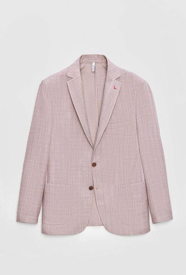 Ds Damat Slim Fit Gray Printed Fabric Jacket-D'S DAMAT ONLINE