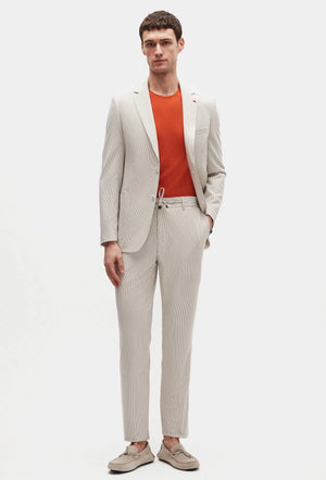 TWN Slim Fit Seersucker Stretch Suit Premium Casual Men's Suit