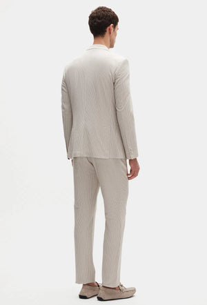 TWN Slim Fit Seersucker Stretch Suit Premium Casual Men's Suit
