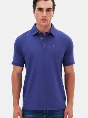 TWN Men's Slim Fit Piqué Textured Cotton Stretch Polo Shirt
