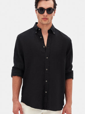 D'S Damat Men's Comfort Fit 100% Linen Casual Shirt