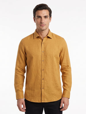 D'S Damat Men's Comfort Fit 100% Linen Casual Shirt