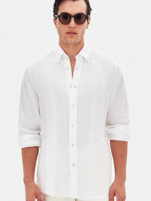 D'S Damat Men's Comfort Fit 100% Linen Casual Shirt