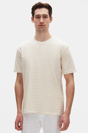 D'S Damat Men's Regular Fit Cotton Linen Blend T-Shirt