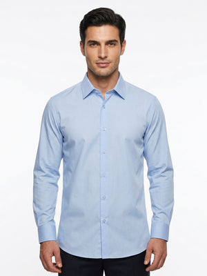 D'S Damat Men's Slim Fit Knitted Cotton Blend Formal Shirt