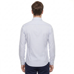 D'S Damat Men's Slim Fit Striped Cotton Blend Formal Shirt