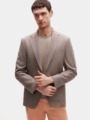 DS Groom Slim Fit Linen Blend Stretch Jacket Ceremony Men's Blazer