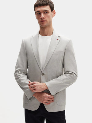 DS Groom Slim Fit Linen Blend Stretch Jacket Ceremony Men's Blazer