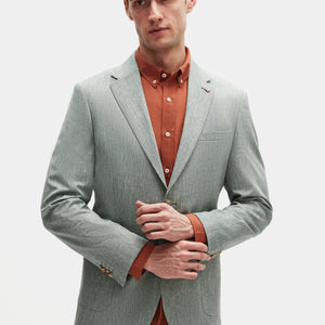 DS Groom Slim Fit Linen Blend Stretch Jacket Premium Ceremony Men's Blazer - 4HF044700436M