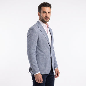 DS Groom Slim Fit Linen Blend Stretch Jacket Premium Ceremony Men's Blazer - 4HF044700436M