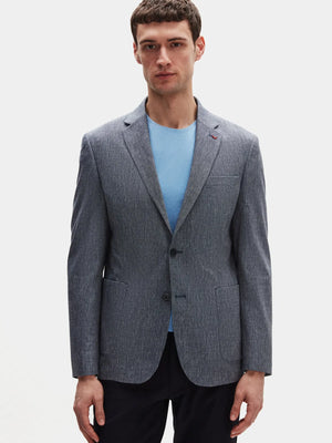 DS Groom Slim Fit Linen Blend Stretch Jacket Ceremony Men's Blazer