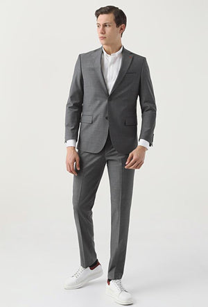 Ds Damat Comfort Fit light Grey Plain Travel Suit-D'S DAMAT ONLINE