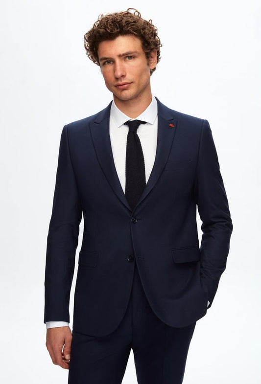 Twn Slim Fit Navy Blue Dobby Suit-D'S DAMAT ONLINE