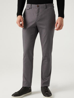 Twn Slim Fit Grey Dobby Chino Trousers-D'S DAMAT ONLINE