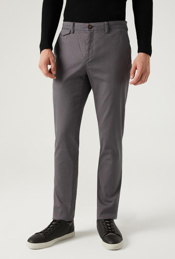 Twn Slim Fit Grey Dobby Chino Trousers-D'S DAMAT ONLINE