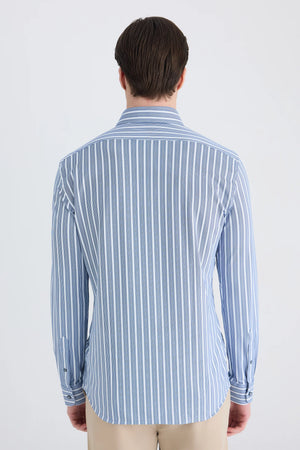 TWN Slim Fit RPT Stretch Shirt Lightweight Performance Men's Casual Striped Shirt