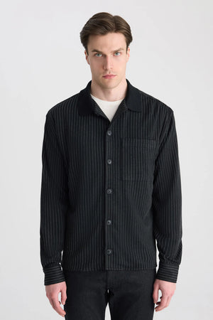TWN Relaxed Fit Cotton Blend Knitted Shirt Jacket Premium Casual Men's Overshirt - 5EC040011053M