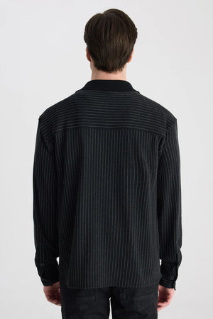 TWN Relaxed Fit Cotton Blend Knitted Shirt Jacket Premium Casual Men's Overshirt - 5EC040011053M