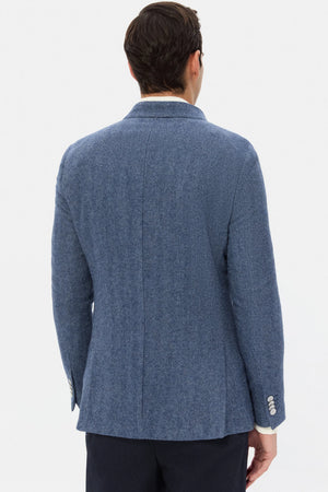 TWN Men's Slim Fit Wool Blend Dobby Fabric Formal Jacket