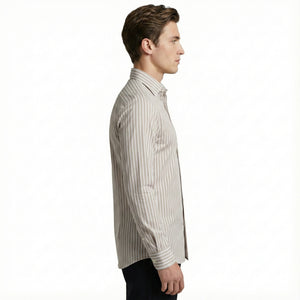 D'S Damat Slim Fit RPT Stretch Striped Shirt Lightweight Performance Casual Men's Shirt - 5HC02AD07280M