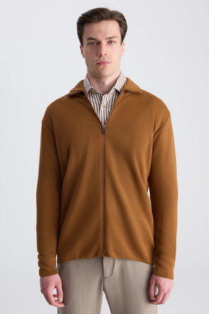 D'S Damat Regular Fit Wool Blend Cardigan Essential Men's Casual Knitwear