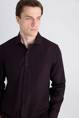 D'S Damat Slim Fit Textured Cotton Shirt Premium Formal Men's Dress Shirt - 5HF02IG05185M