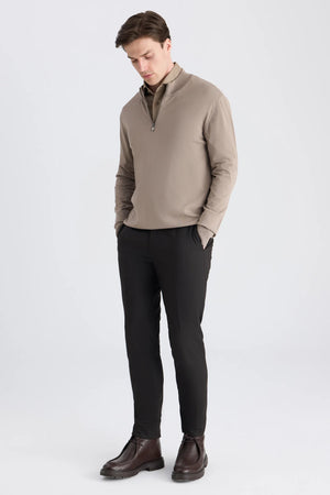 D'S Damat Men's Slim Fit Polyester Viscose Formal Trousers