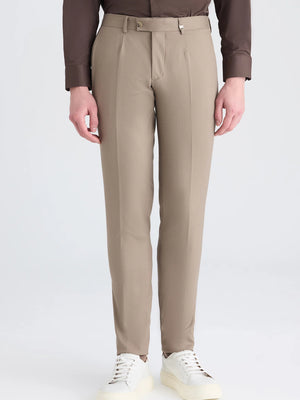 D'S Damat Men's Slim Fit Polyester Viscose Formal Trousers