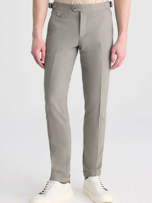 D'S Damat Men's Slim Fit Textured Viscose Blend Formal Trousers