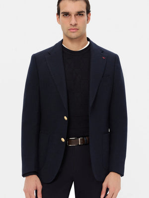 D'S Damat Regular Fit Textured Stretch Fabric Jacket Formal Men's Blazer