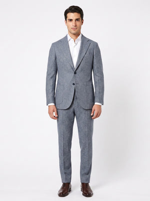 D'S Damat Regular Fit Wool and Silk Blend Suit for Men