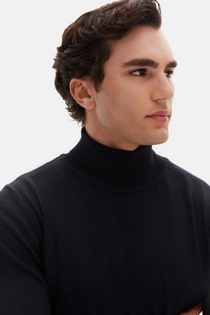 D'S Damat Men's Regular Fit Wool Blend Plain Knit Sweater
