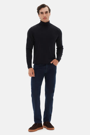 D'S Damat Men's Regular Fit Wool Blend Plain Knit Sweater