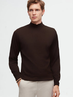 D'S Damat Men's Regular Fit Wool Blend Plain Knit Sweater