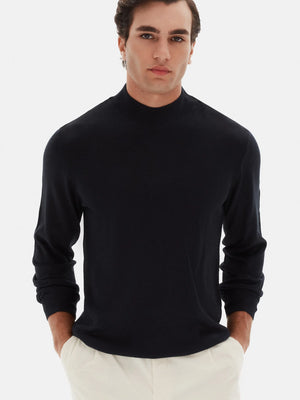 D'S Damat Men's Regular Fit Wool Blend Plain Knit Sweater