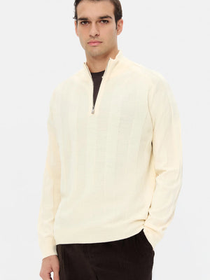 D'S Damat Men's Regular Fit Wool Blend Plain Knit Sweater