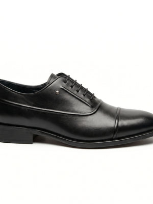 D'S Damat Men's Genuine Leather Cap Toe Oxford Shoes with Piped Detailing