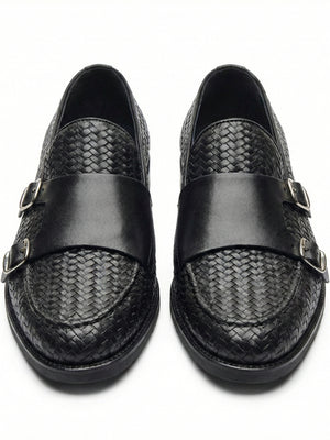D'S Damat Men's Woven Leather Double Monk Strap Loafers - 5HF090659093D