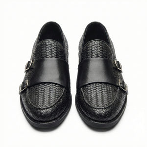 D'S Damat Men's Woven Leather Double Monk Strap Loafers - 5HF090659093D