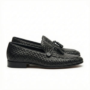 D'S Damat Men's Woven Leather Tassel Loafers Slip-On Dress Shoes - 5HF090673601D