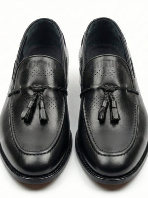 D'S Damat Men's Genuine Leather Perforated Tassel Loafers - 5HF090928049D