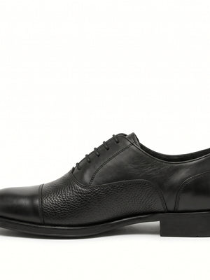 D'S Damat Men's Dual Texture Leather Cap Toe Oxford Dress Shoes