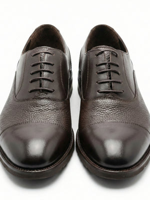 D'S Damat Men's Dual Texture Leather Cap Toe Oxford Dress Shoes