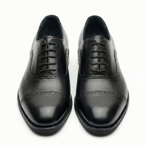 D'S Damat Men's Leather Quarter Brogue Cap Toe Oxford Dress Shoes