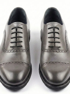 D'S Damat Men's Leather Quarter Brogue Cap Toe Oxford Dress Shoes