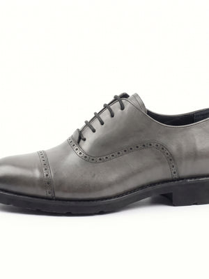 D'S Damat Men's Leather Quarter Brogue Cap Toe Oxford Dress Shoes