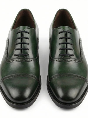 D'S Damat Men's Leather Quarter Brogue Cap Toe Oxford Dress Shoes